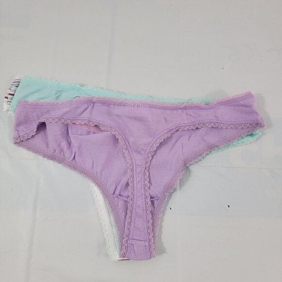 Secret Treasures Cotton Blend 3-Pack Multi-Color Women's Thong - Size Small - Picture 7 of 16